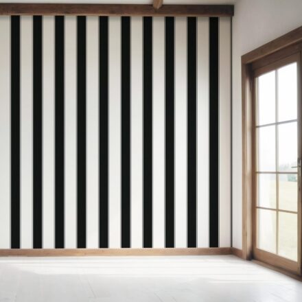 'Arni' Neutral-Toned Scandi-Inspired Striped Wallpaper (Black & White) - Image 7
