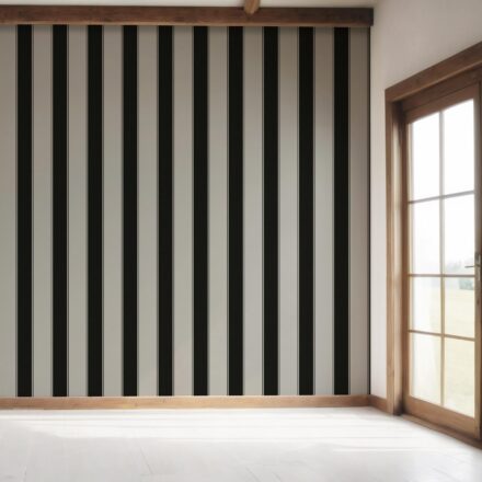 'Gryon' Neutral-Toned Scandi-Inspired Striped Wallpaper (Gray/ Black) - Image 7