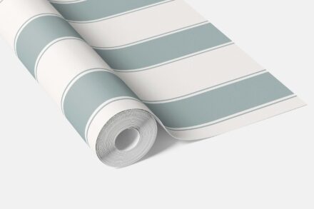 'Savosa' Geometric Striped Wallpaper (Duck Egg Blue/ White) - Image 2