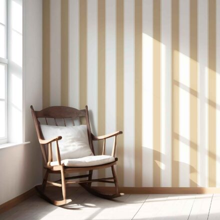 'Urbino' Geometric Striped Wallpaper (Sand Beige/ Tan/ White) - Image 6