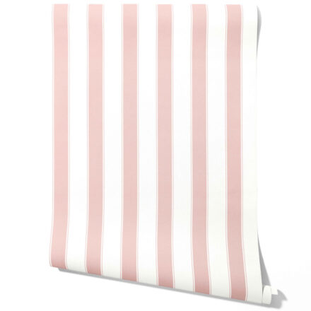 'Carrara' Geometric Striped Wallpaper (Pink/ White)