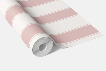 'Carrara' Geometric Striped Wallpaper (Pink/ White) - Image 2