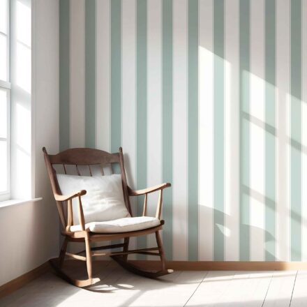 'Cremona' Geometric Striped Wallpaper (Green-Blue) - Image 6