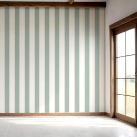 'Cremona' Geometric Striped Wallpaper (Green-Blue) - Image 7