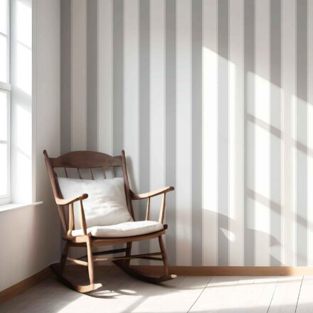 'Glinted' Neutral Geometric Striped Wallpaper (Gray/ White) - Image 6