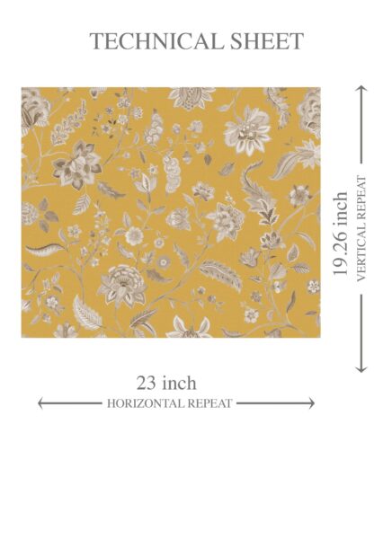 'Sprizzle' Floral Botanical Patterned Wallpaper (Yellow/ Beige) - Image 8