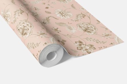 'Avarakta' Floral Botanical Patterned Wallpaper (Sandy Pink/ Beige) - Image 3