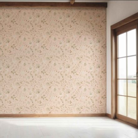 'Avarakta' Floral Botanical Patterned Wallpaper (Sandy Pink/ Beige) - Image 7