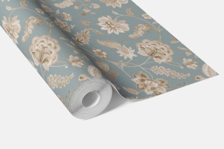 'Palooza' Floral Botanical Patterned Wallpaper (Blue-Gray/ Beige) - Image 3