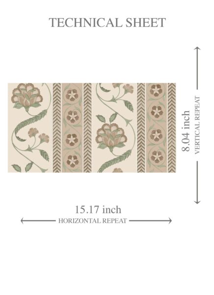 'Crotone' Neutral Floral Botanical Striped Wallpaper (Beige/ Brown/ Green) - Image 8