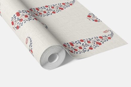 'Olsberg' Ethnic/ Vintage-Inspired Floral Paisley Wallpaper (Red/ Navy Blue/ Off-White) - Image 3