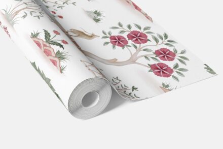 'Bargen' Modern Floral Botanical/ Nature Print Wallpaper (White/ Pink/ Red/ Green/ Gray) - Image 3